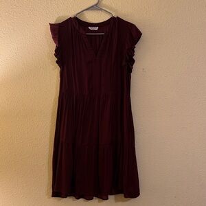 Mittoshop Burgundy Mini Dress